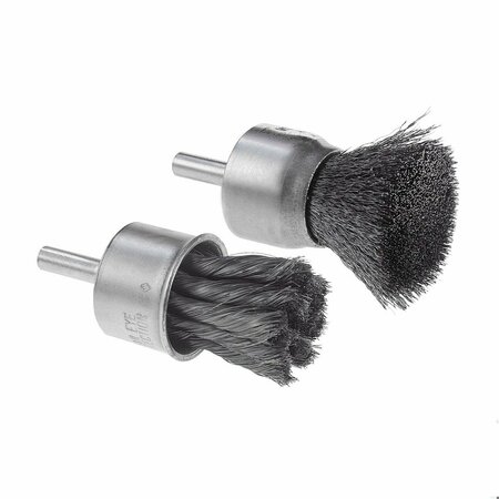 CGW ABRASIVES Economy Fast Cut End Brush, 3/4 in, Knot, 0.014 mm, SS Fill 60577